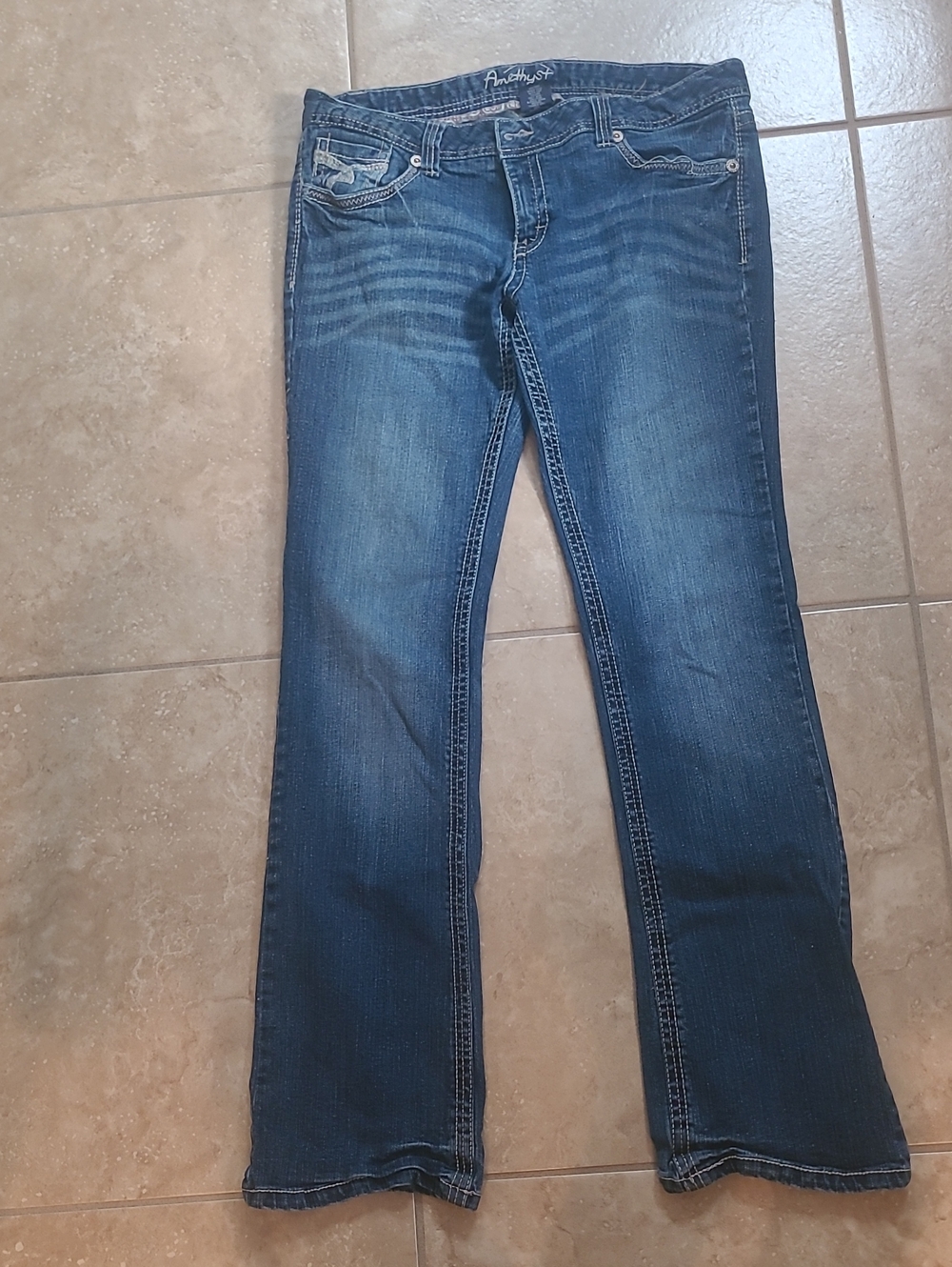 Amethyst Jeans Women's Boot Cut Dark Blue Stretch Jeans
